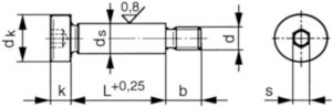 Šroub s osazením a vnitřním šestihranem h8 ISO ≈7379 Ocel Bez PU 012.9 (M5)6X25