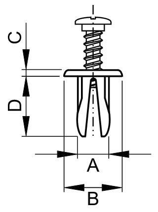 Tornillo de encaje Plastico Poliamida (nylon) 6.6