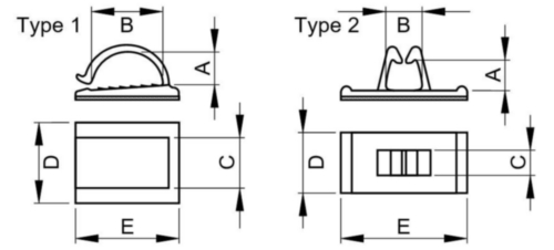 Kabelklem zelfklevend Kunststof Polyamide (nylon) 6.6