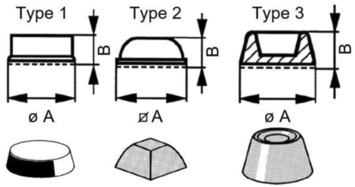 Pied auto-collant Plastique Polyuréthane