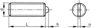 Slotted spring plunger with ball Stainless steel