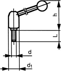 Tension lever liftable with threaded rod Free-cutting steel with threaded rod M16X50