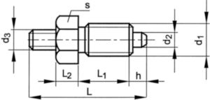 Locking bolt Steel Plain M10X1,00X17/5