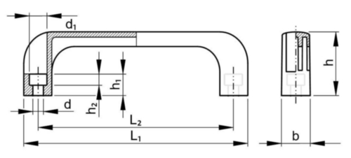 Beugelgreep Glasvezel versterkt kunststof