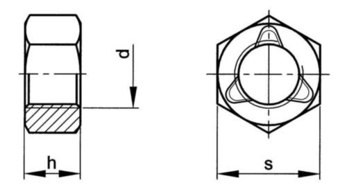 INLOC zelfborgende zeskantmoer, geheel metaal Roestvaststaal (RVS) A4 M10