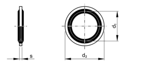 Bonded seal, self centering Steel / NBR Zinc plated 13,74X20,57X2,03