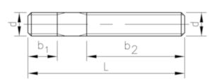 Závrtný šroub pro matice T-drážek DIN 6379 Ocel Bez PU 8.8 M16X125 (75)