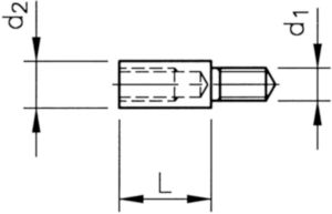 Elongation piece for bookscrews Brass