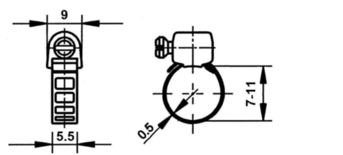 ABA Micro-Schlauchschellen Stahl Elektrolytisch verzinkt 7-11MM