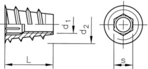 Écrou à tête à collerette à six pans creux type SKDZ Acier trempé Electro zingué passivé jaune