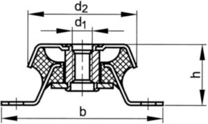 Mounting type RAB Steel/natural rubber Zinc plated