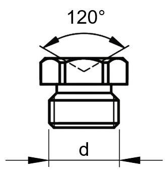 Lubricating nipple, cupped type DIN 3405 A Steel Zinc plated