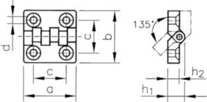 Hinge Glass-fiber reinforced polyamide