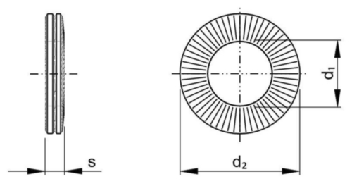 NORD-LOCK Rondelle de blocage résistant aux vibrations série X, série large Acier Delta Protekt® X-serie