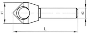 Fabory Countersink right hand cutting HSS TiN 2-5