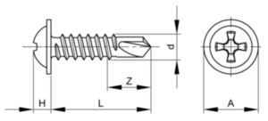 Self-drilling screw k-lath ifi-113/asme b18.6.4 ASME B18.6.4 Carbon steel SAE Zinc plated