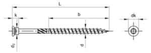 Cylindrical head srew with cutting-point