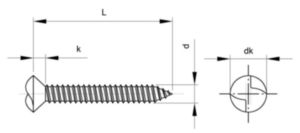 SECURITY One-way raised countersunk head tapping screw Stainless steel A2