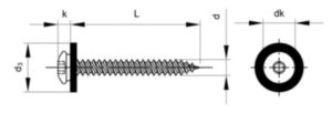 Vensterbankschroef met nylon ring en T-ster Roestvaststaal (RVS) A2