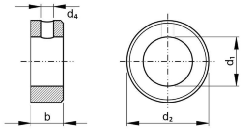 Adjusting ring with pin hole DIN 705 B Free-cutting steel Plain