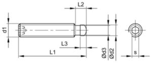 DIN 6332 hatlapú belső kulcsnyílású határolócsavar DIN 6332-IS Acél Black Oxide 5.8
