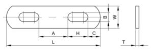 U-bolt plate Steel Zinc plated