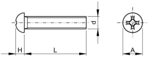 Tornillo cabeza redonda UNC asme B18.6.3 ASME B18.6.3 Acero inoxidable (Inox) A2 (AISI 304/18-8)