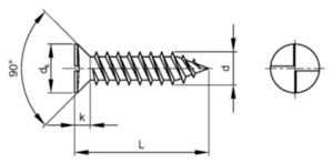 SECURITY One-way countersunk head woodscrew Steel Zinc plated