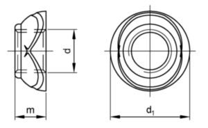 SECURITY Scroll™ nut Rozsdamentes acél AISI 303