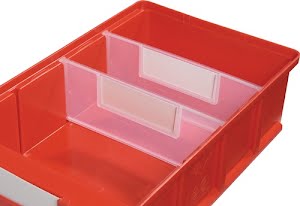 Divider for shelf container width 152 mm PP transparent LA-KA-PE