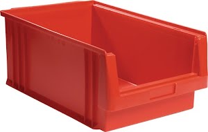 Boîte de rangement à ouverture frontale PLK L500xl315xH200mm PP rouge LA-KA-PE