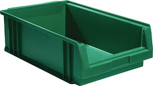 Semi-open storage bins PLK L500xW315xH150 mm PP green LA-KA-PE