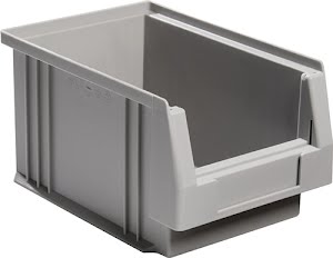 Boîte de rangement à ouverture frontale PLK L230 x l150 x H125mm PP grise LA-KA-PE