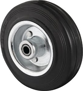 Reserve-wiel wiel d. 80 mm draagvermogen 70 kg volledig van rubber zwart as-d. PROMAT