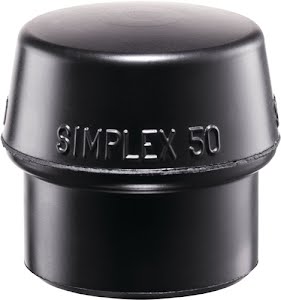 Kunststofhamerkop SIMPLEX hoofd-d. 40 mm rubber zwart middelhard HALDER