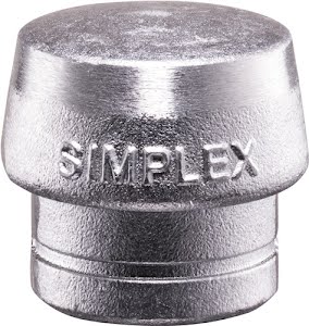 Soft faced hammer head SIMPLEX head diameter 80 mm soft metal, silver, hard HALDER