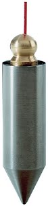 Plumb bob 500 g cylindrical shape steel