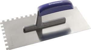 Promat Smoothing trowel length 280 mm width 130 mm toothing 8x8 stainless, w. beech han