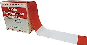 Barrier tape length 100 m width 80 mm red/white stripes 100 m/box KELMAPLAST