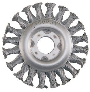 Ronde staaldraadborstel d. 178 mm draaddikte 0,5 mm RVS-draad 13 mm PROMAT