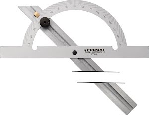 Rapporteur d’angle D. de l’arc gradué 200 mm longueur des rails 400 mm PROMAT