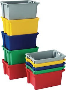 Rotating stackable container PP blue L300xW200xH150mm