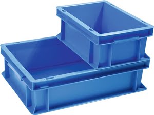 Promat Transportstapelbak L600xB400xH120mm blauwP schelpgreep zijwanden gesloten