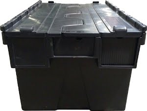 Reusable container L600xW400xH310 mm black walls and floors closed