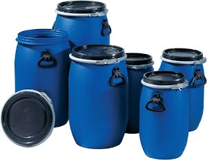 Wide neck container 30 l polyethylene blue 2 handles fill port diameter 255 mm GRAF