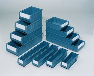 Boîte pour étagère L500xl117xH90 mm bleu PP