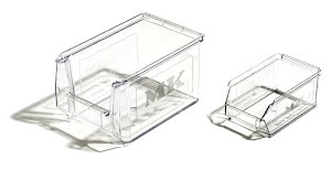 Promat Semi-open storage bins L160/140xW100xH75mm SAN transparent