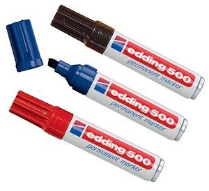Permanent marker 500 blue line width 2-7 mm wedge tip EDDING