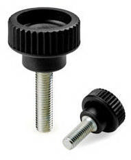 Knurled knob with steel zinc plated threaded end Glass-fiber reinforced plastic