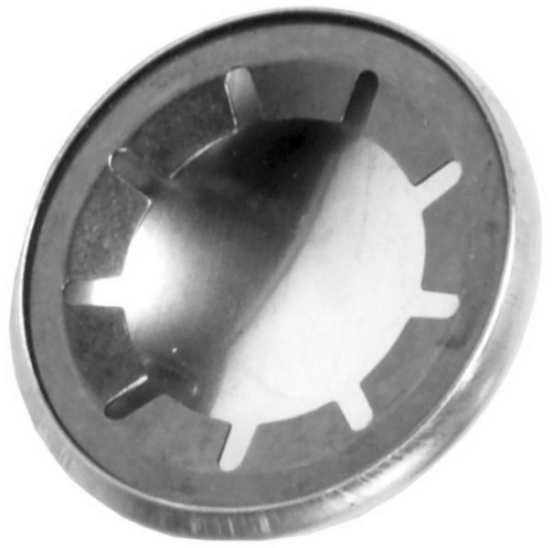 Fixačná hriadeľová podložka s krytkou z nehrdzavejúcej ocele typ A Pružinová oceľ